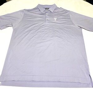 Footjoy Golf Polo Short Sleeve Striped Purple Men’s Sz XL Chest TGA 1914 Logo